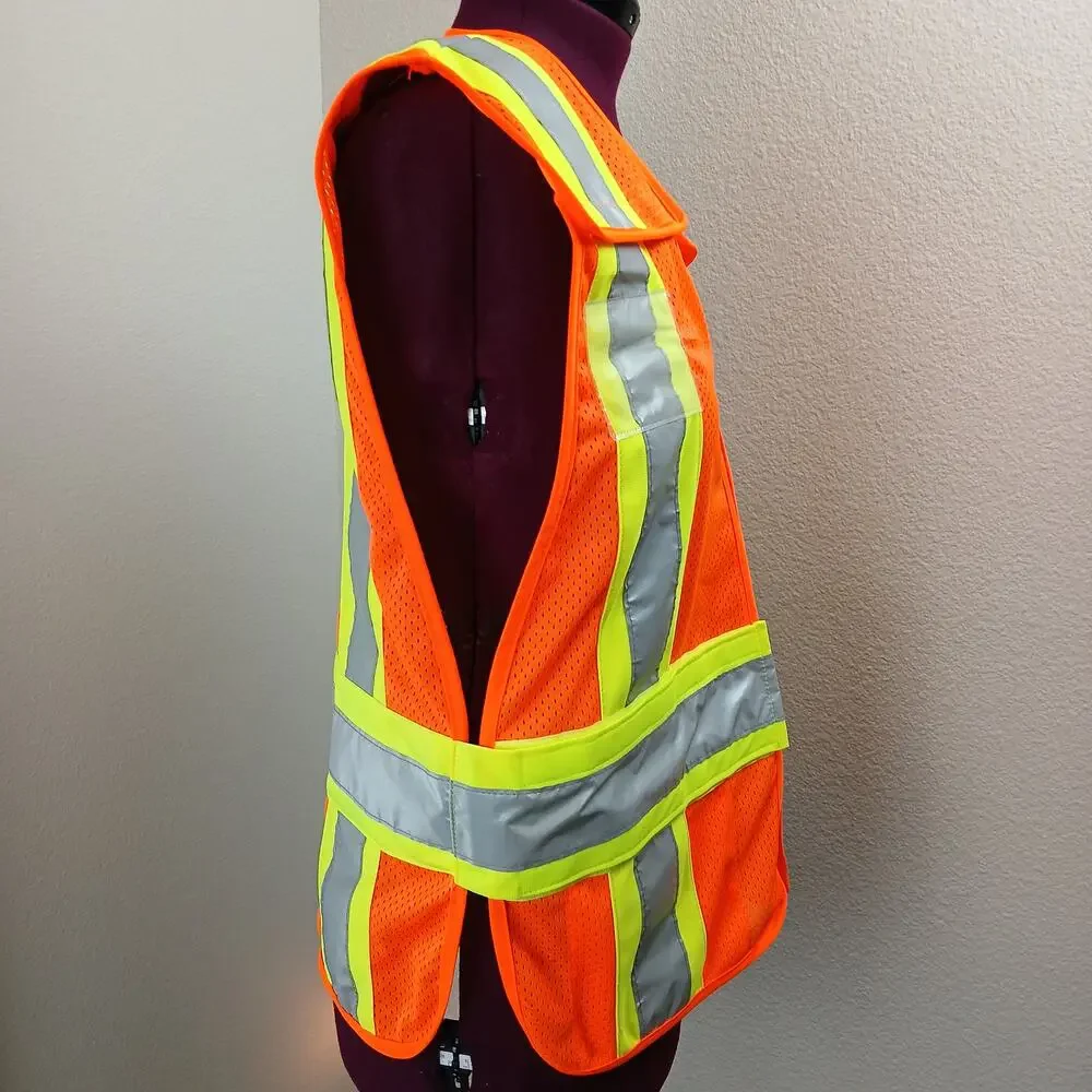 3A hi-visibility orange mesh safety vest M-XL expandable PV1500 class 2 107/207